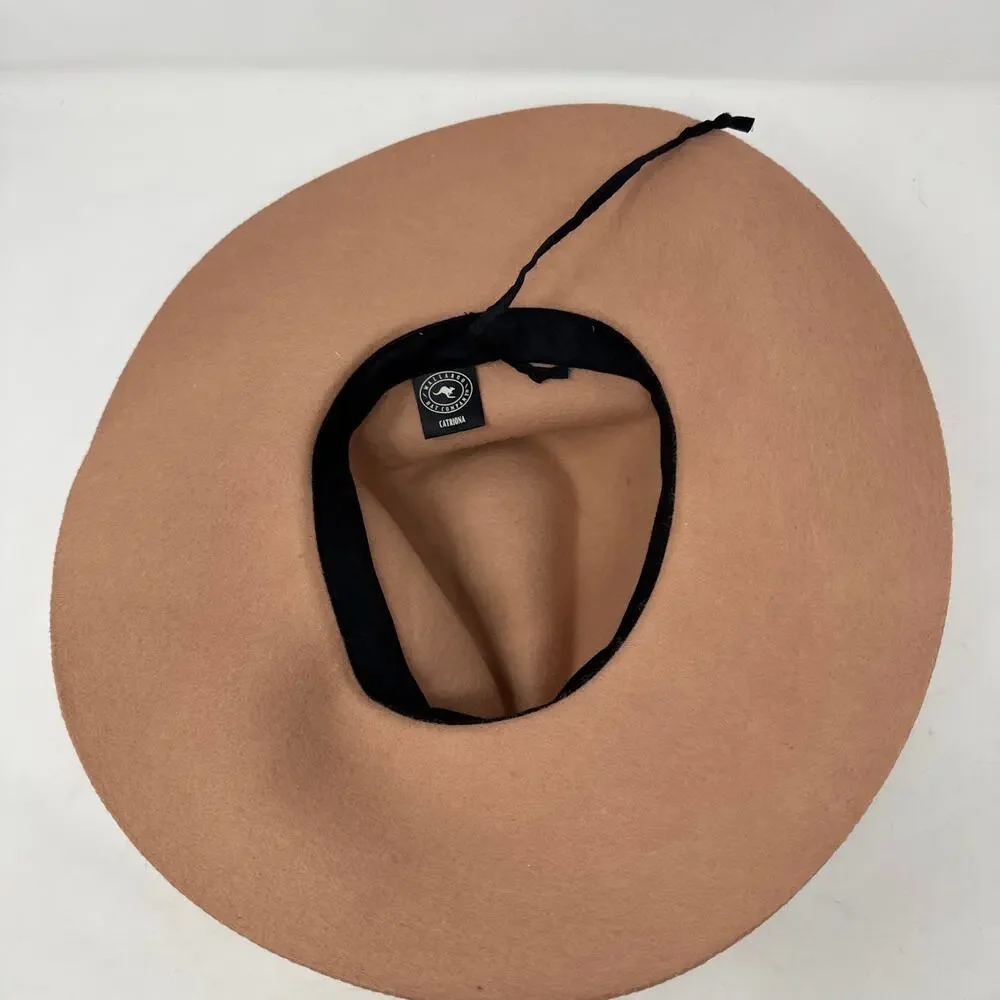 Wallaroo Hat Company Catriona Wide‎ Brim Wool Fedora Tan Beige Felt